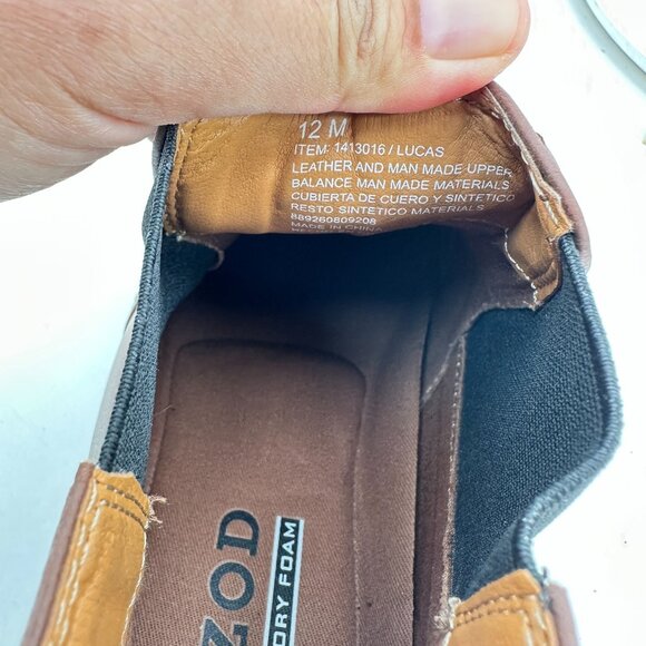 Izod Lucas Men Size 12M 1413016 Brown Leather Side Elastic Pull On Chelsea Boot - Picture 10 of 12